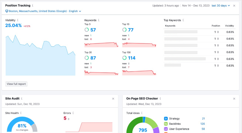 SEMrush Tool